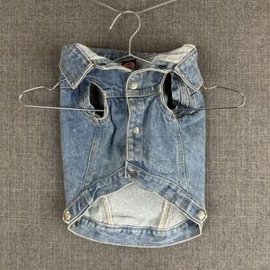 Vintage Harley-Davidson Dog Denim Vest Jacket Medium 2001 Pet Apparel‎ Jean M